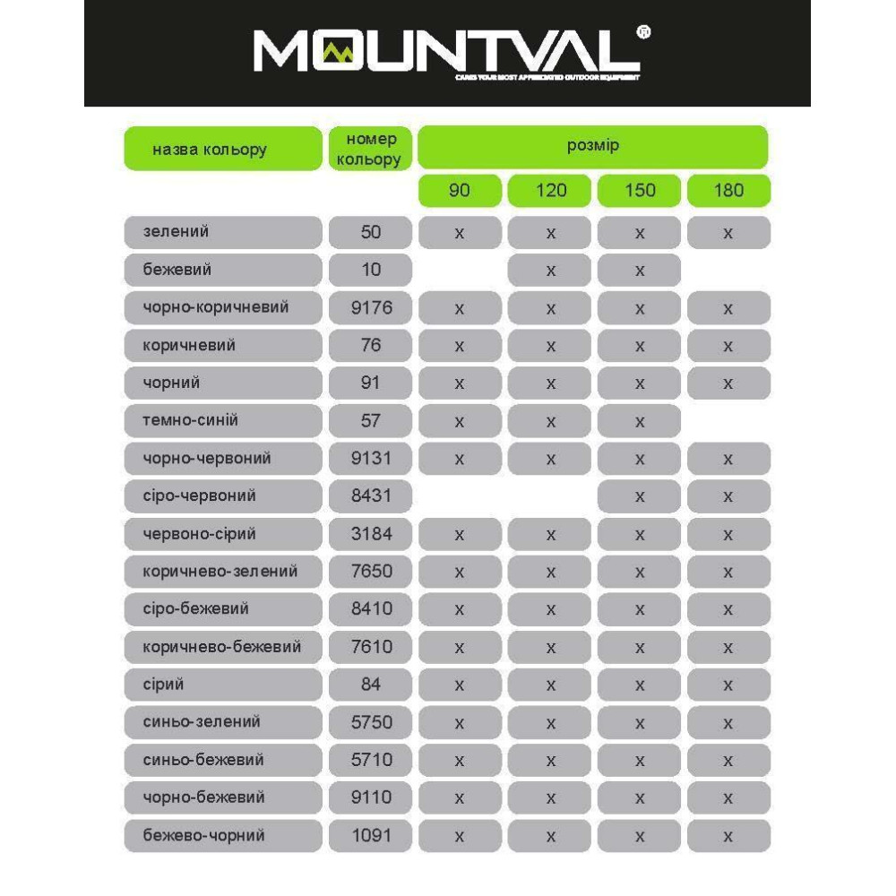 Шнурки для взуття Mountval Laces 180 см, кольори в асортименті