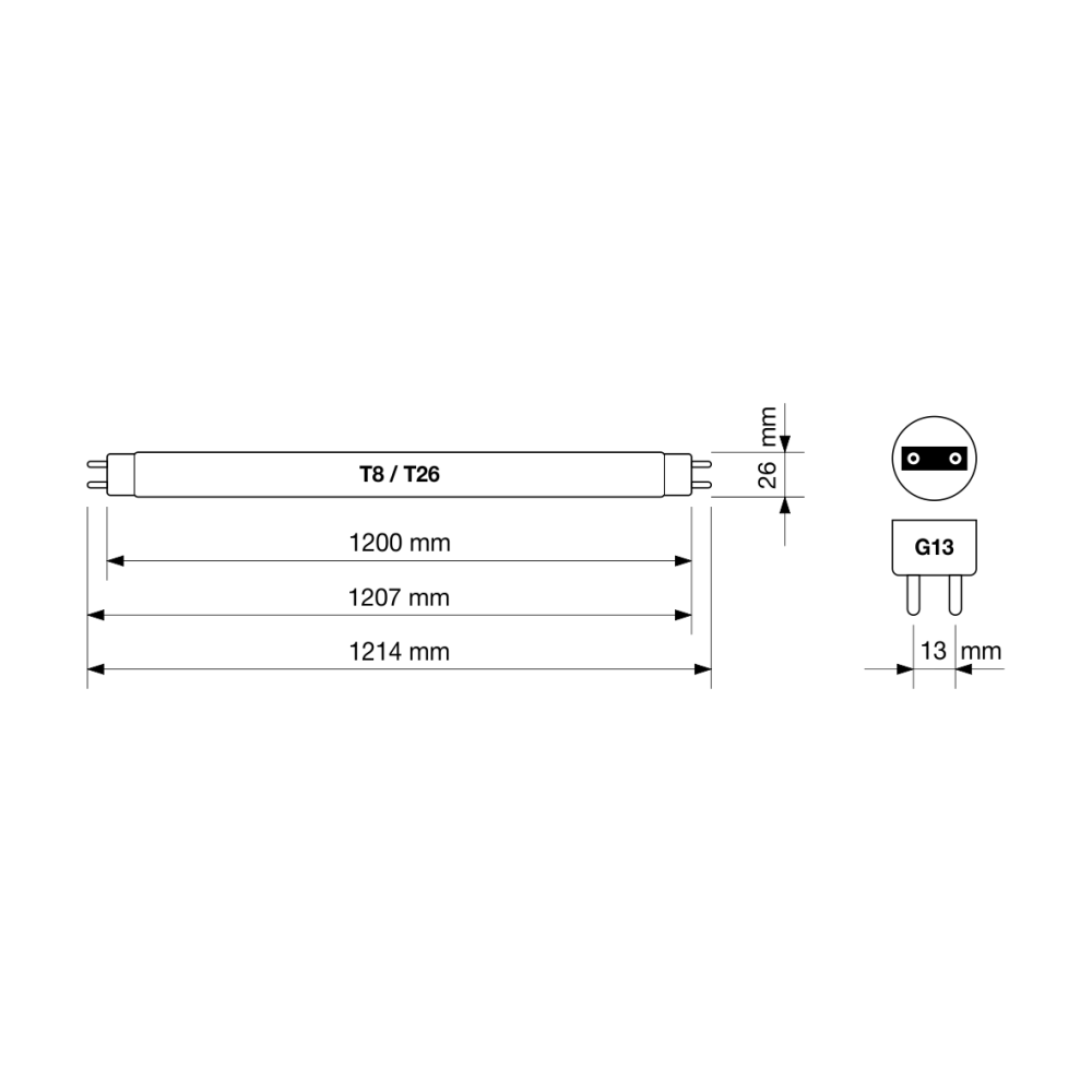 Бактерицидна лампа BactoSfera BS 36 W T8/G13-ECO (Небита безозонова) (25 шт.)