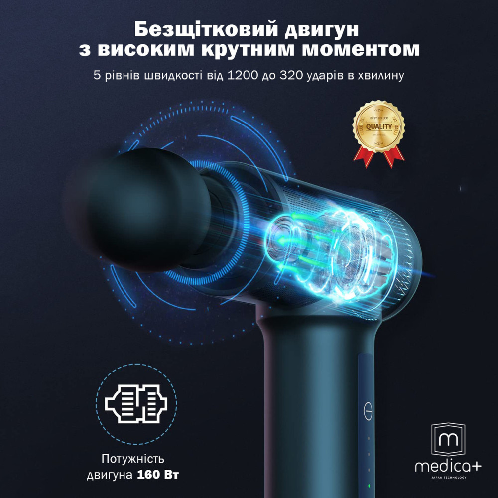 Ручний масажер перкусійний Medica+ MassHand Pro 5.0