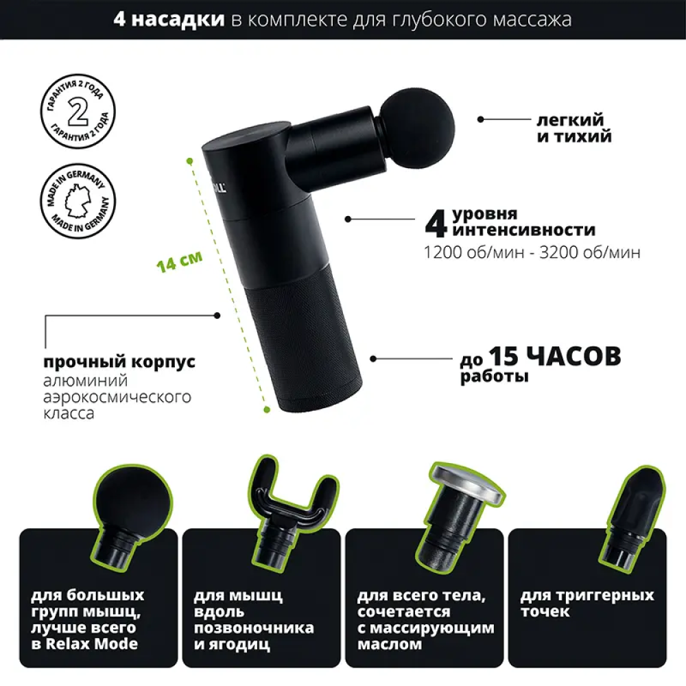 Массажный пистолет BlackRoll Fascia Gun (Различные цвета)