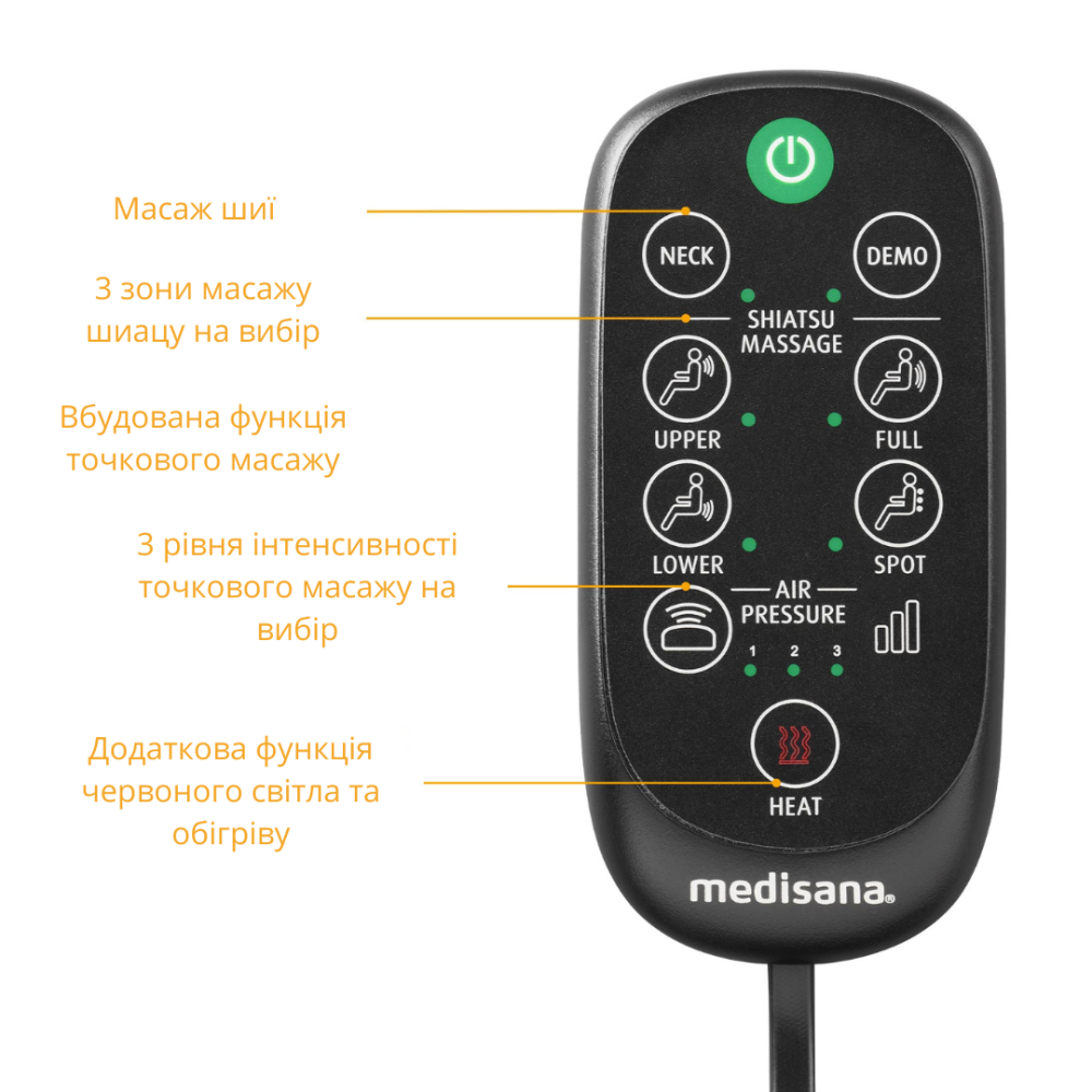 Масажна накидка на сидіння для точкового масажу Medisana MC 825