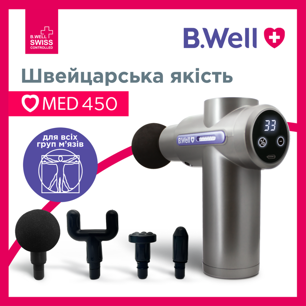 Перкуссионный электромассажер B.Well MED-450