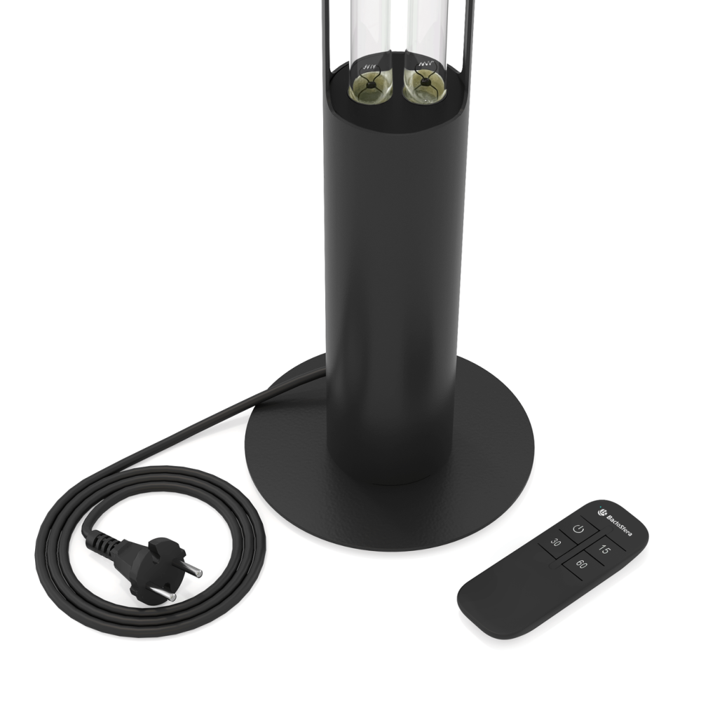 Бактерицидний опромінювач з таймером BactoSfera 360° U60 +100% RC-TIMER Black (Безозоновий)