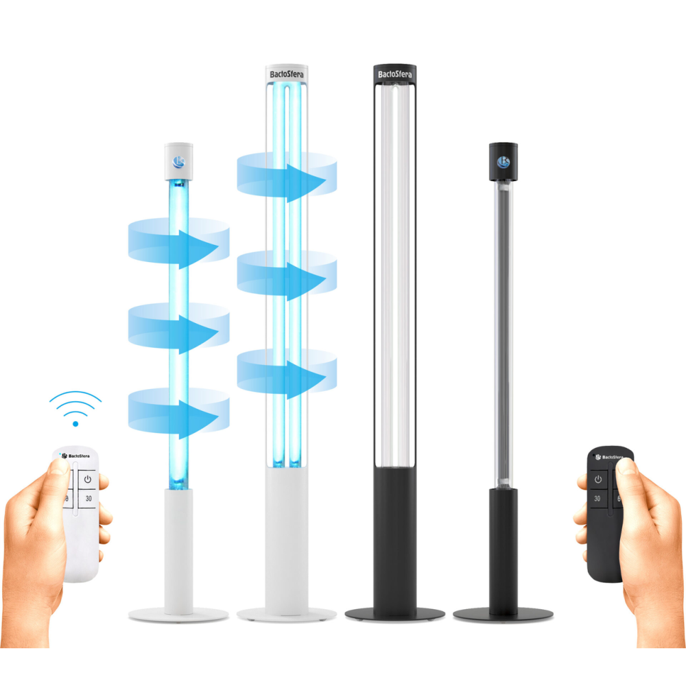 Бактерицидный облучатель с таймером BactoSfera 360° U95 +100% RC-TIMER Black (Безозоновый)