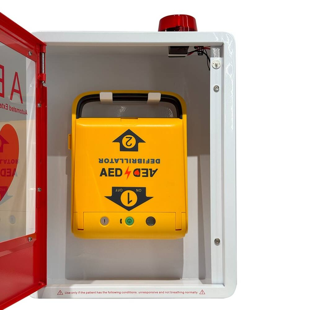 Бокс металевий настінний із сигналізацією для дефібрилятора AED Amoul