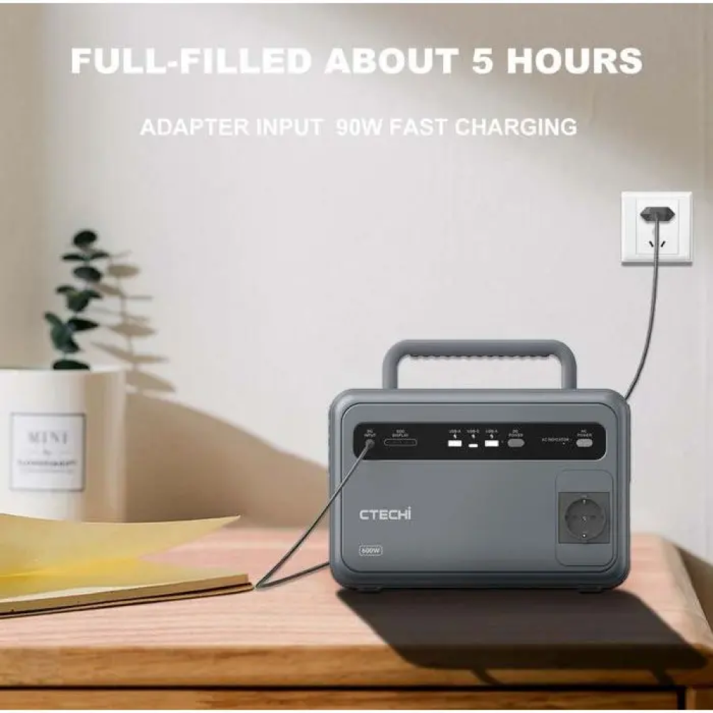 Зарядная станция CTECHi GT600 900вт/600Вт 384Wh 120000mah (LiFePO4)