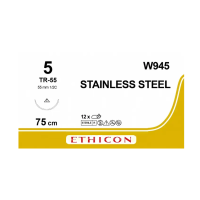 Хірургічний дріт Ethicon (Surgical Steel) 5, довжина 75 см, голка 55 мм, W945