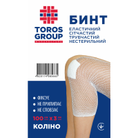 Бинт еластичний сітчастий трубчастий (100 см х 3 см) Торос (Коліно)