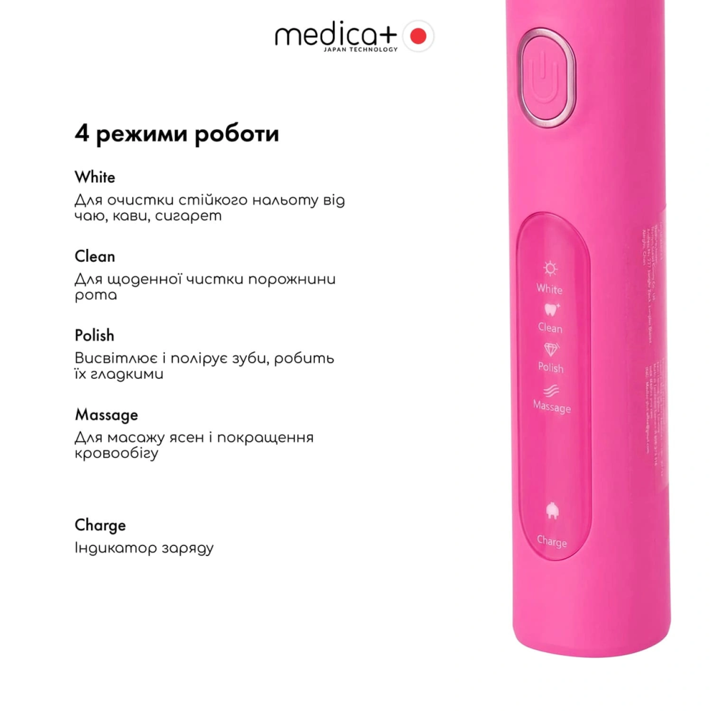 Електрична зубна щітка Medica+ ProBrush XO Soft Touch Fuchsia