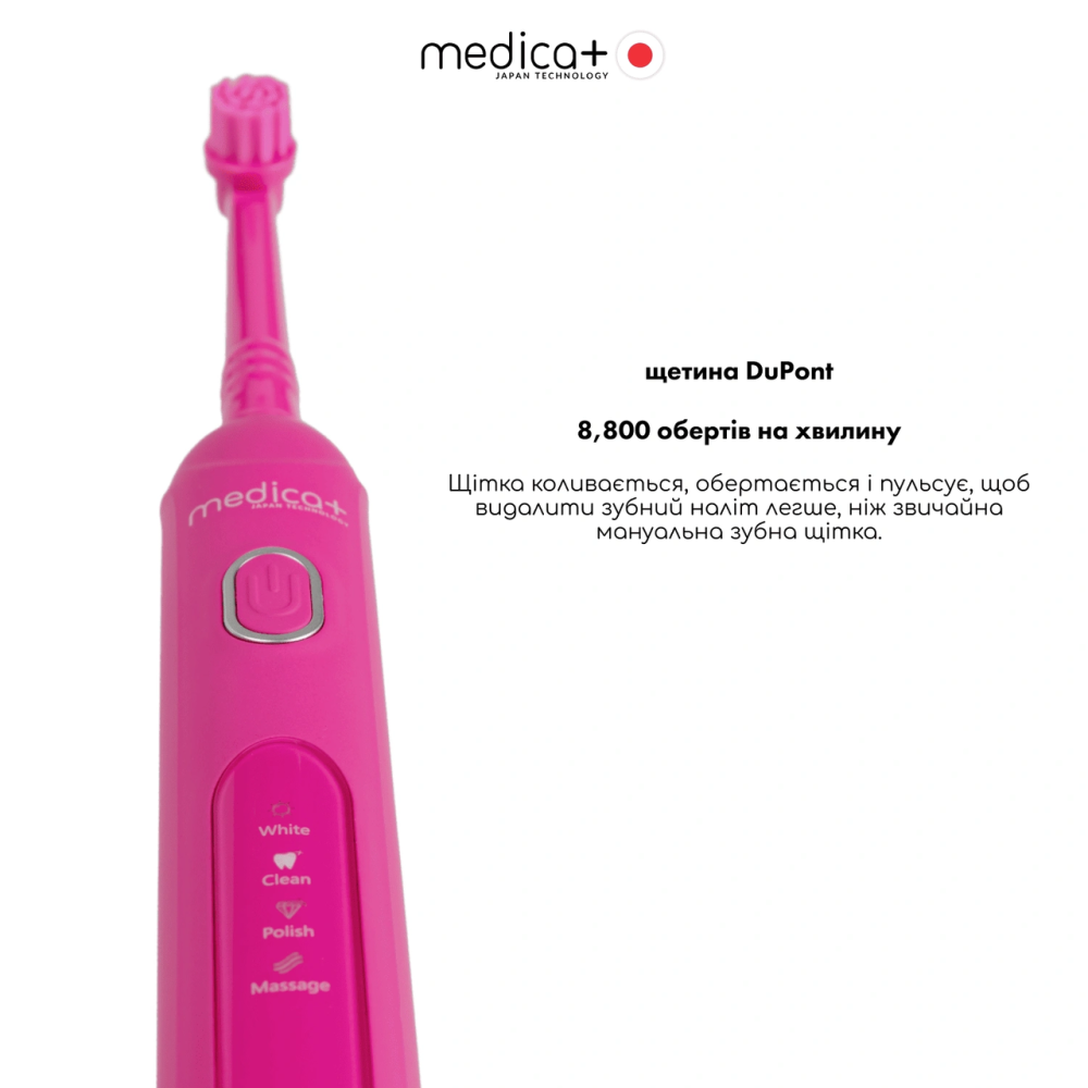 Електрична зубна щітка Medica+ ProBrush XO Soft Touch Fuchsia