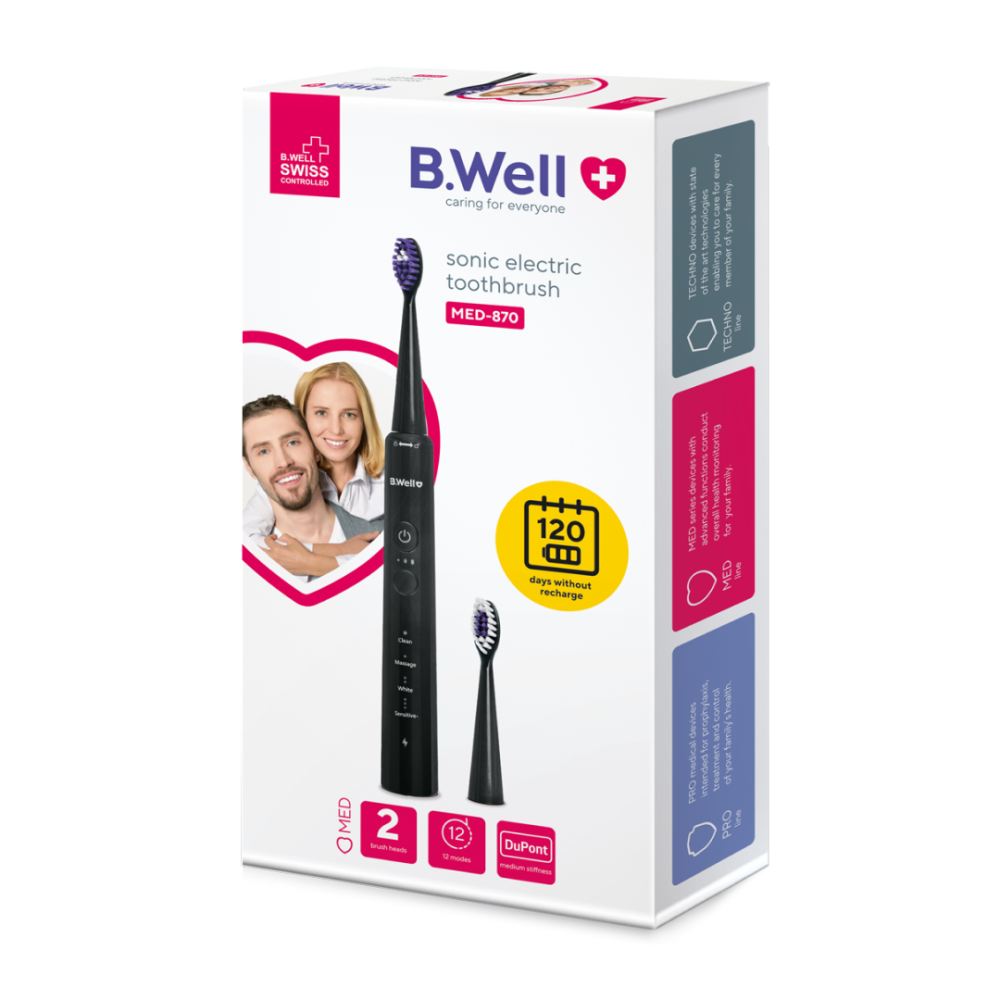 Электрическая звуковая зубная щетка B.Well MED-870