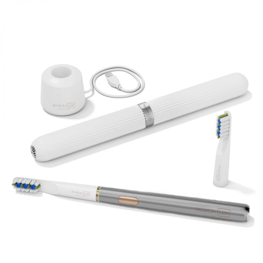 Отбеливающая звуковая зубная щетка Medica+ LUX 10Х Portable Grey