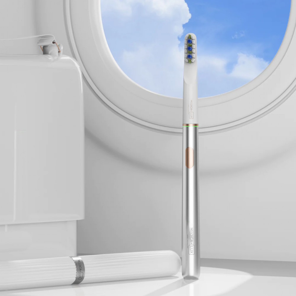 Отбеливающая звуковая зубная щетка Medica+ LUX 10Х Portable Silver