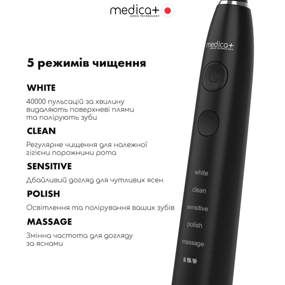 Ультразвуковая зубная щетка Medica+ PROBRUSH 8.0 Black