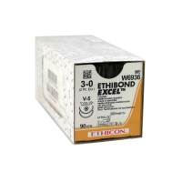 Хірургічна нитка Ethicon Етибонд Ексель (Ethibond Excel) 3/0, довжина 90 см, 2 кол-ріж. голки 17 мм, W6936