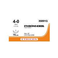 Хирургическая нить Ethicon Этибонд Эксель (Ethibond Excel) 4/0, длина 75 см, 2 кол. игла 13 мм, X6891G (W6891)