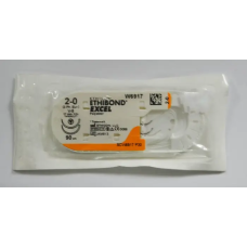 Хірургічна нитка Ethicon Етибонд Ексель (Ethibond Excel) 2/0, довжина 90 см, 2 кол-ріж. голки 17 мм, W6917