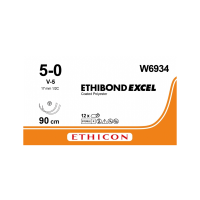 Хірургічна нитка Ethicon Етибонд Ексель (Ethibond Excel) 5/0, довжина 90 см, 2 кол-ріж. голки 17 мм, W6934
