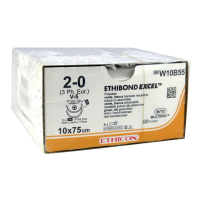 Хірургічна нитка Ethicon Етибонд Ексель (Ethibond Excel) 2/0, 10 шт. по 75 см, 2 кол-ріж. голки 17 мм W10B55
