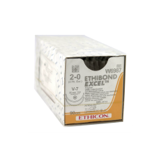 Хірургічна нитка Ethicon Етибонд Ексель (Ethibond Excel) 2/0, довжина 90 см, 2 кол-ріж. голки 26 мм W6987