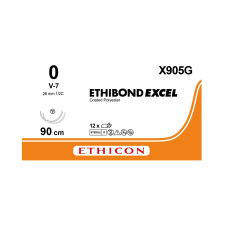 Хірургічна нитка Ethicon Етибонд Ексель (Ethibond Excel) 0, 2 шт. по 90 см, кол-ріж. голка 26 мм, X905G