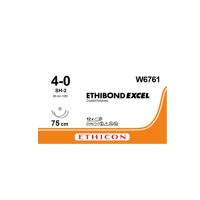Хірургічна нитка Ethicon Етибонд Ексель (Ethibond Excel) 4/0, довжина 75 см, 2 кол. голки 20 мм, W6761