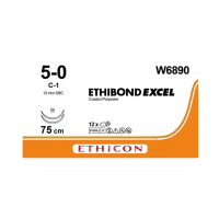 Хирургическая нить Ethicon Этибонд Эксель (Ethibond Excel) 5/0, длина 75 см, 2 кол. иглы 13 мм W6890