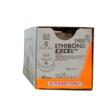 Хирургическая нить Ethicon Этибонд Эксель (Ethibond Excel) 0, длина 90 см, 2 кол-реж. иглы 26 мм, W6978