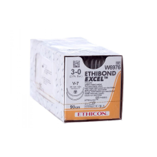 Хірургічна нитка Ethicon Етибонд Ексель (Ethibond Excel) 3/0, довжина 90 см, 2 кол-ріж. голки 26 мм, W6976