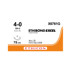 Хирургическая нить Ethicon Этибонд Эксель (Ethibond Excel) 4/0, длина 75 см, 2 кол. иглы 20 мм, X6761G