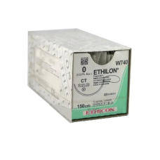 Хірургічна нитка Ethicon Етилон (Ethilon) 0, довжина 150 см, кол. голка 40 мм, W740