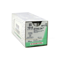 Хірургічна нитка Ethicon Етилон (Ethilon) 10/0, довжина 30 см, 2 шт. шпат. голка 6,5 мм, W1718