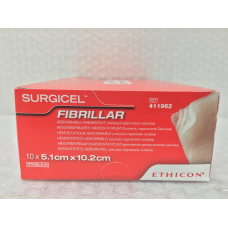 Гемостатичний матеріал Ethicon Серджісел Фібриляр (Surgicel Fibrillar), 5,1 см x 10,2 см, 411962