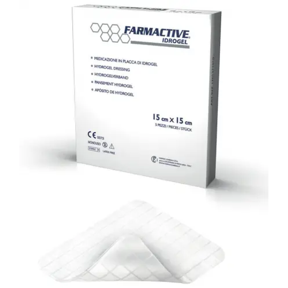 Стерильна неадгезивна гідрогелева пов'язка Farmactive Idrogel 15х15см