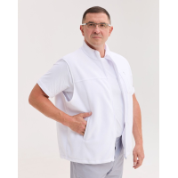 Медична жилетка чоловіча флісова Говерла біла +SIZE