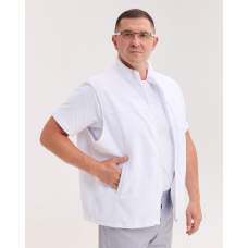 Медицинская жилетка мужская флисовая Говерла белая +SIZE