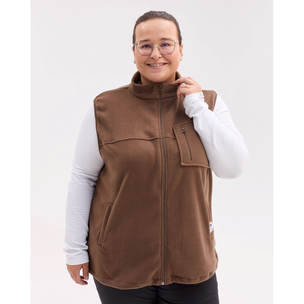 Медицинская жилетка женская флисовая Говерла коричневая +SIZE