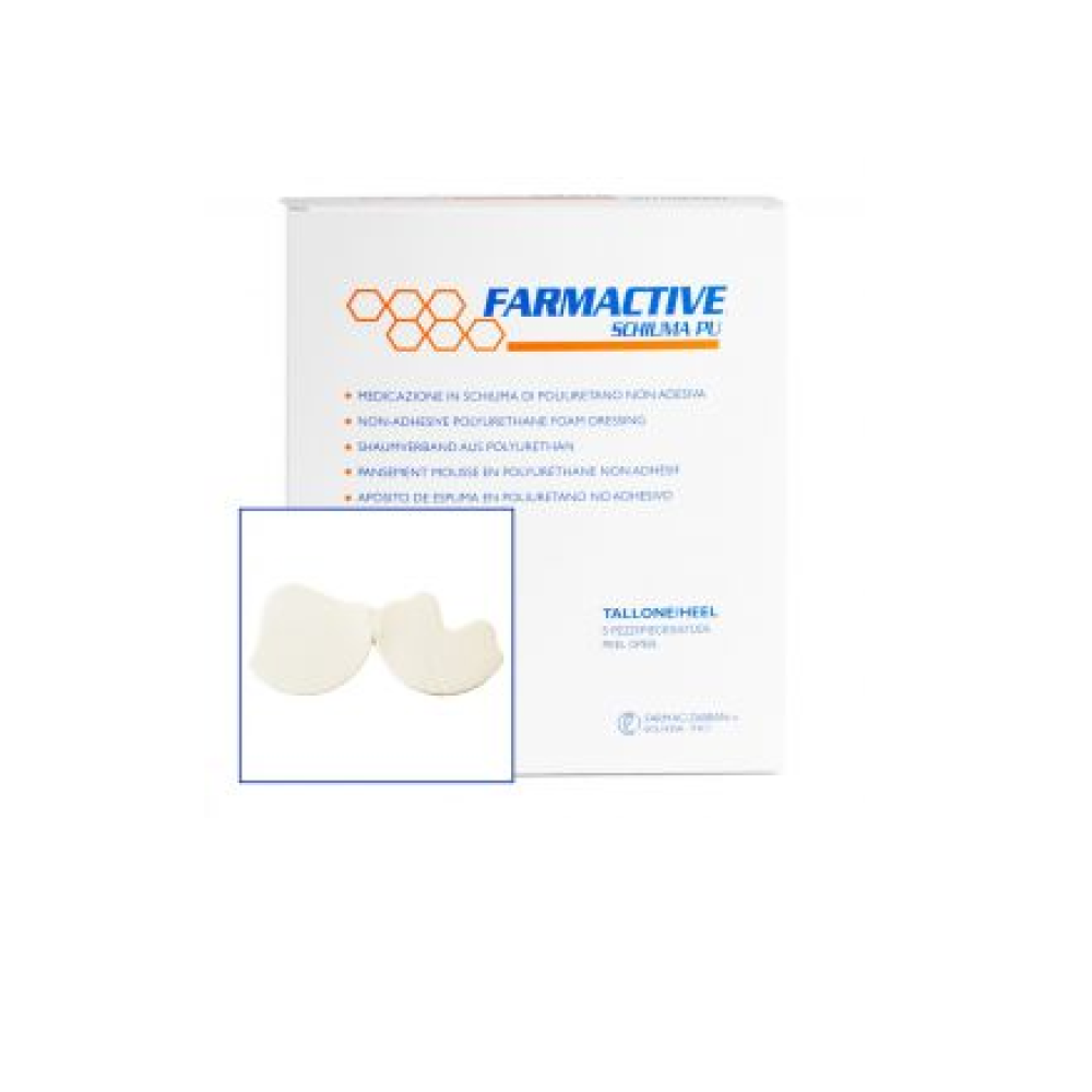 Полиуретановая губчатая повязка не адгезивна на пятку Farmactive Schiuma PU 10x13см