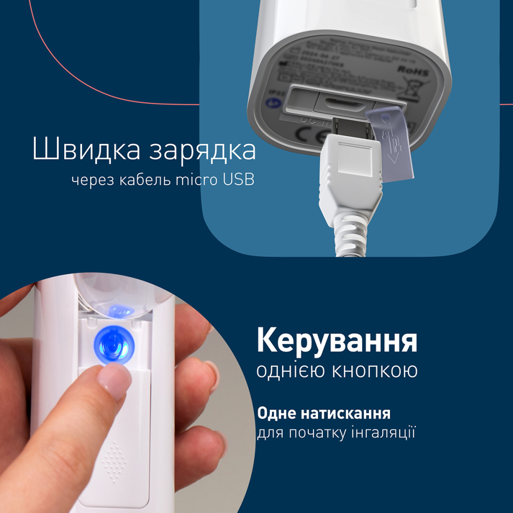 Небулайзер (інгалятор) з M.E.S.H. технологіею Omron Mini Air 360+