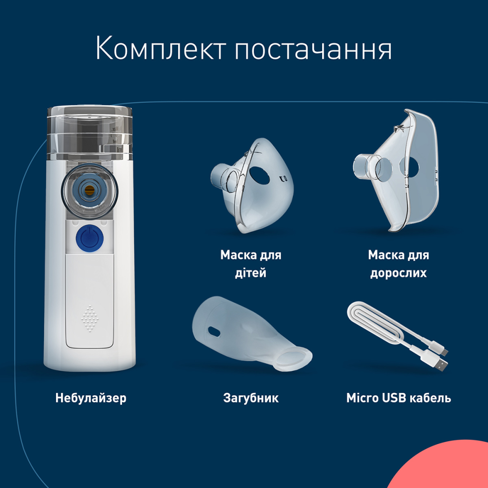 Небулайзер (інгалятор) з M.E.S.H. технологіею Omron Mini Air 360+