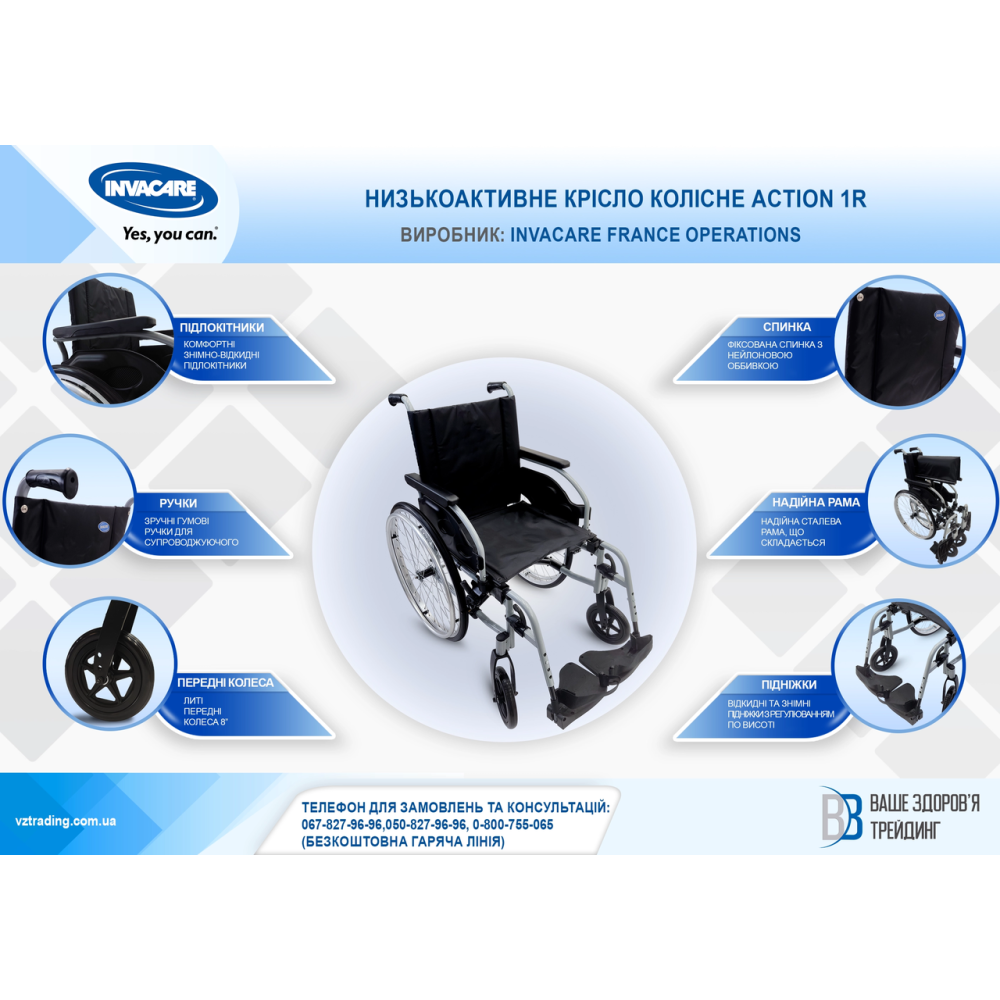 Низкоактивная кресло-коляска Invacare Action 1R
