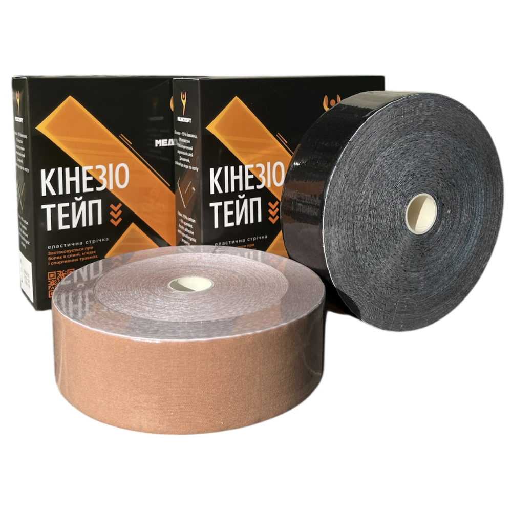 Кинезио тейп Medisport 5 см x 32 м (Черный)