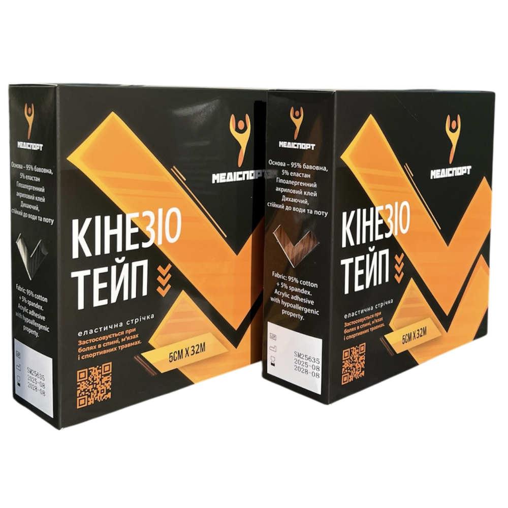 Кинезио тейп Medisport 5 см x 32 м (Черный)