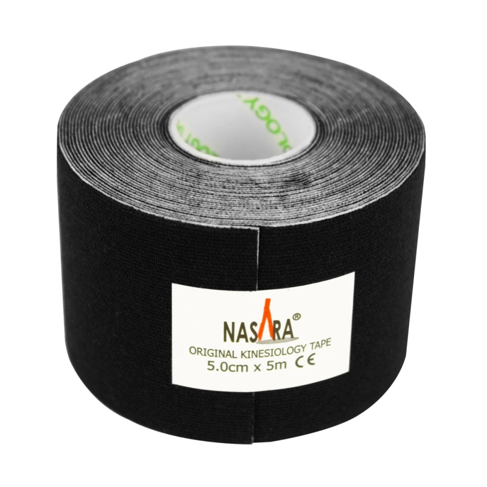 Кінезіотейп Nasara 5 см х 5 м (Чорний)
