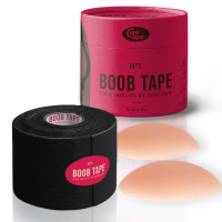 Кинезио тейп для тейпирования груди (+ Силикононовые Вкладки) CureTape BoobTape No.1 (Черный)