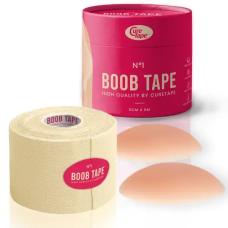 Кинезио тейп для тейпирования груди (+ Силикононовые Вкладки) CureTape BoobTape No.1 (Шампань)