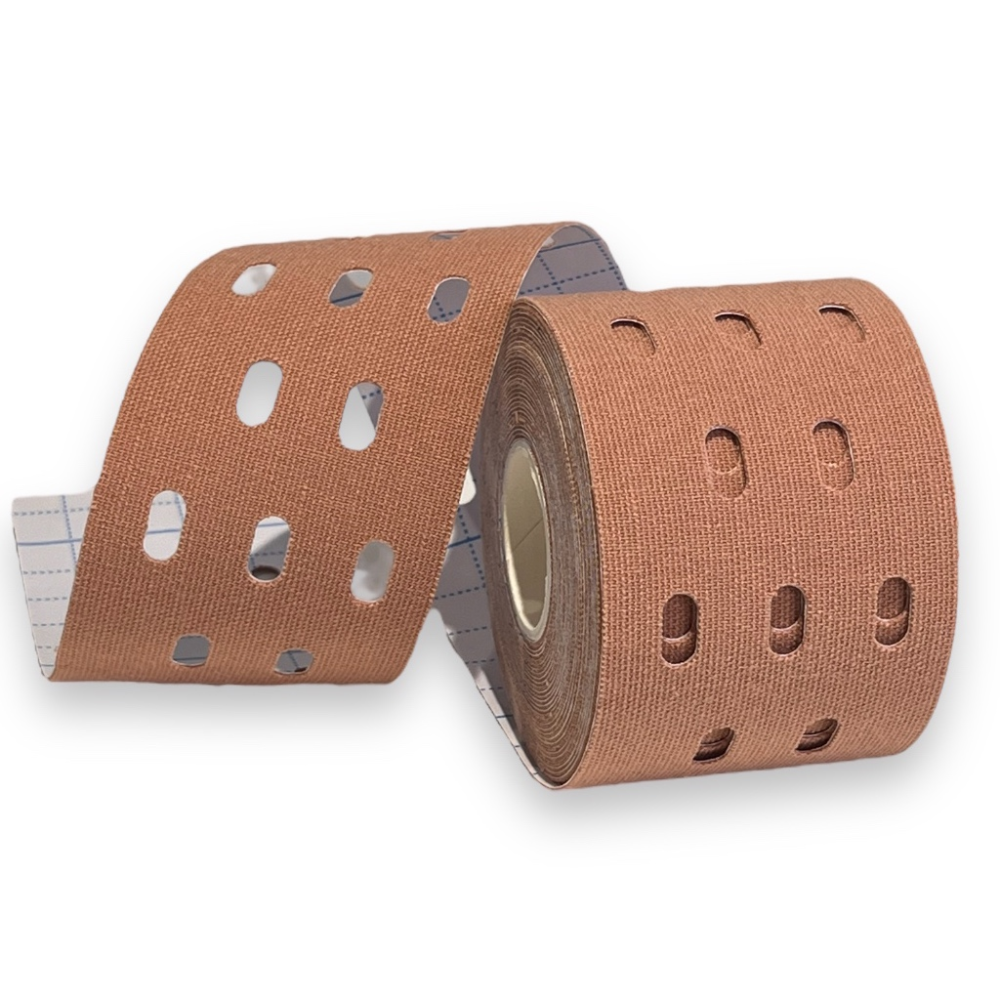Кінезіотейп перфорований Medisport Punch 5 см x 5 м (Бежевий)