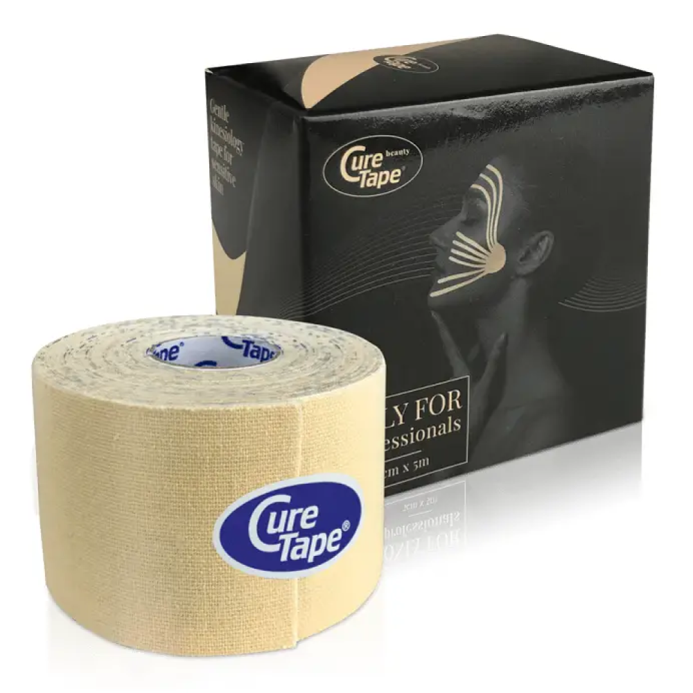 Кінезіо тейп для естетичного тейпування CureTape Beauty 5 см x 5 м (Бежевий)