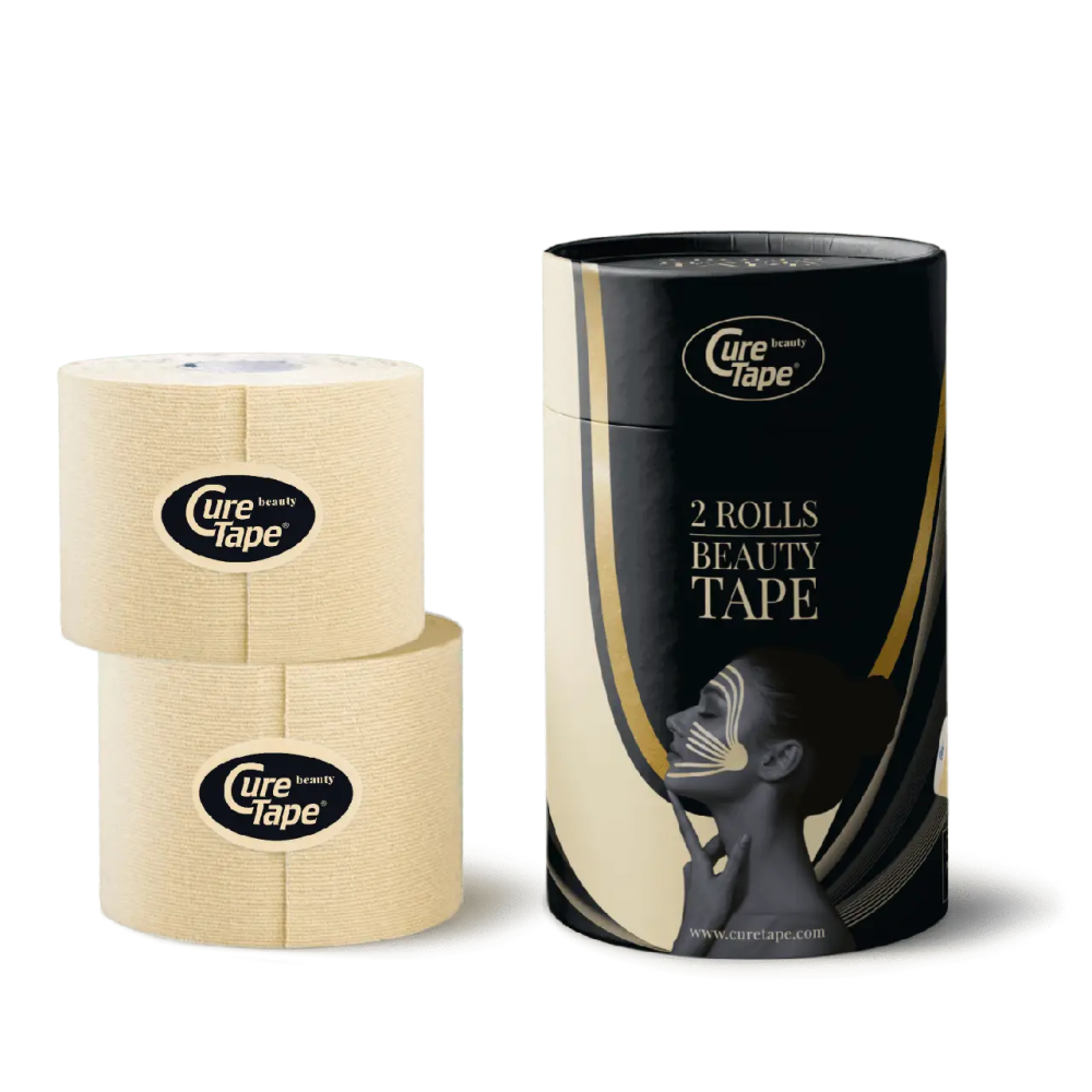 Набор кинезио тейп для эстетической тейпирования (+ 2 банки) CureTape Beauty 5 см x 5 м (Бежевый)