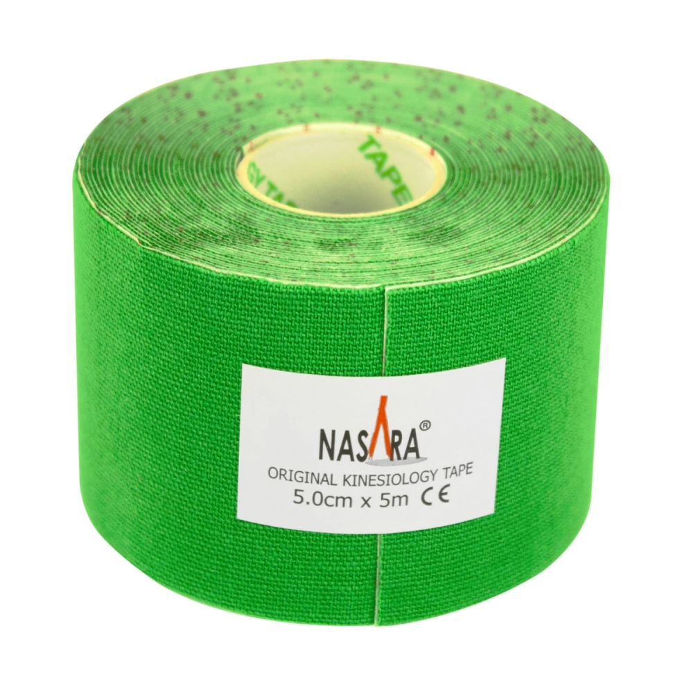 Кінезіотейп Nasara 5 см х 5 м (Зелений)